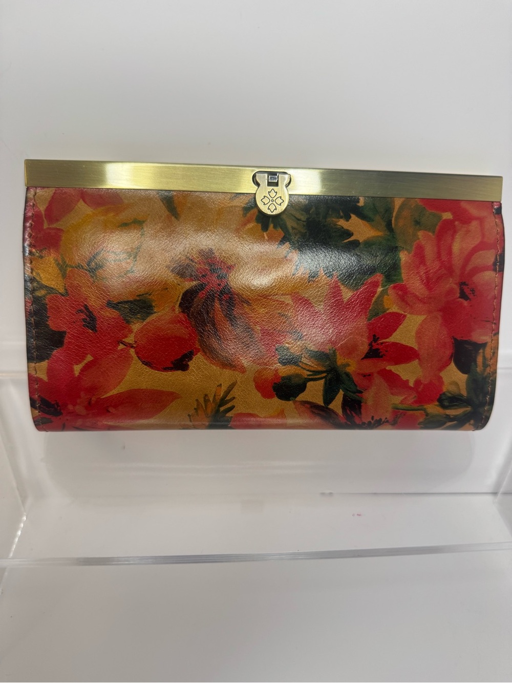 Patricia Nash Cauchy  Floral Leather RFID Frame Clutch Wallet